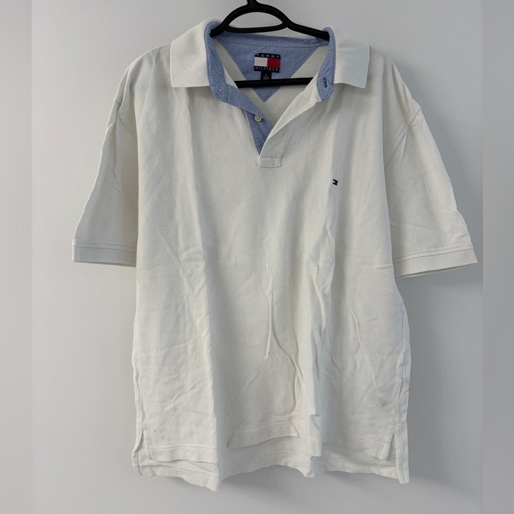 Tommy Hilfiger White Polo Tee Shirt - XL